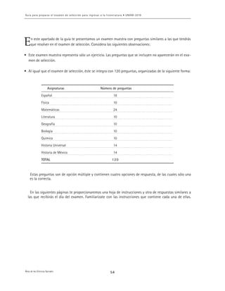 9
Estas preguntas son de opción múltiple y contienen cuatro opciones de respuesta, de las cuales sólo una
es la correcta.
En las siguientes páginas te proporcionaremos una hoja de instrucciones y otra de respuestas similares a
las que recibirás el día del examen. Familiarízate con las instrucciones que contiene cada una de ellas.
Historia Universal
 