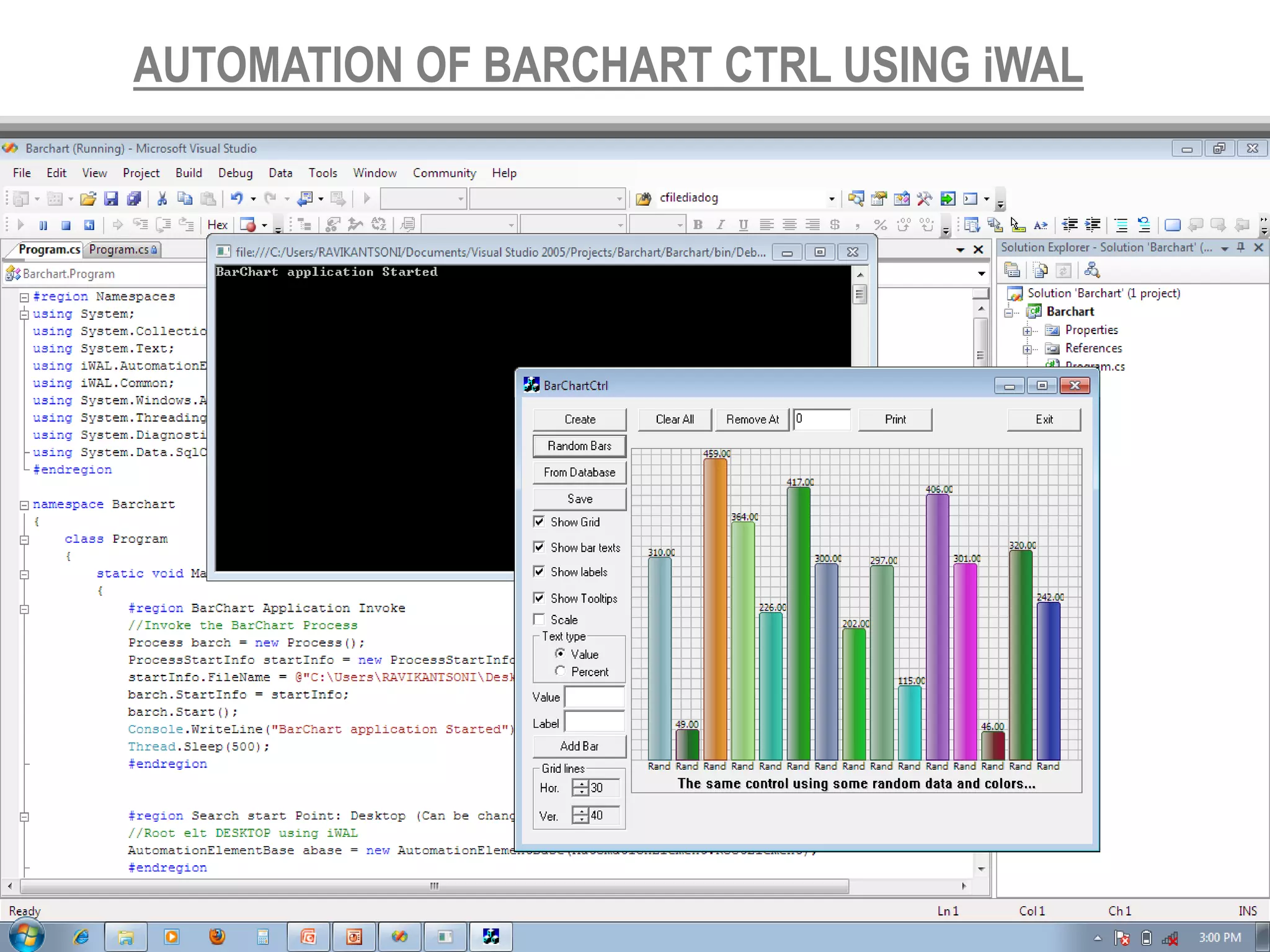 AUTOMATION OF BARCHART CTRL USING iWAL

 