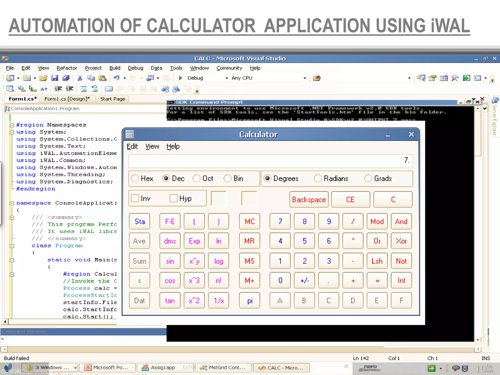 AUTOMATION OF CALCULATOR APPLICATION USING iWAL

 