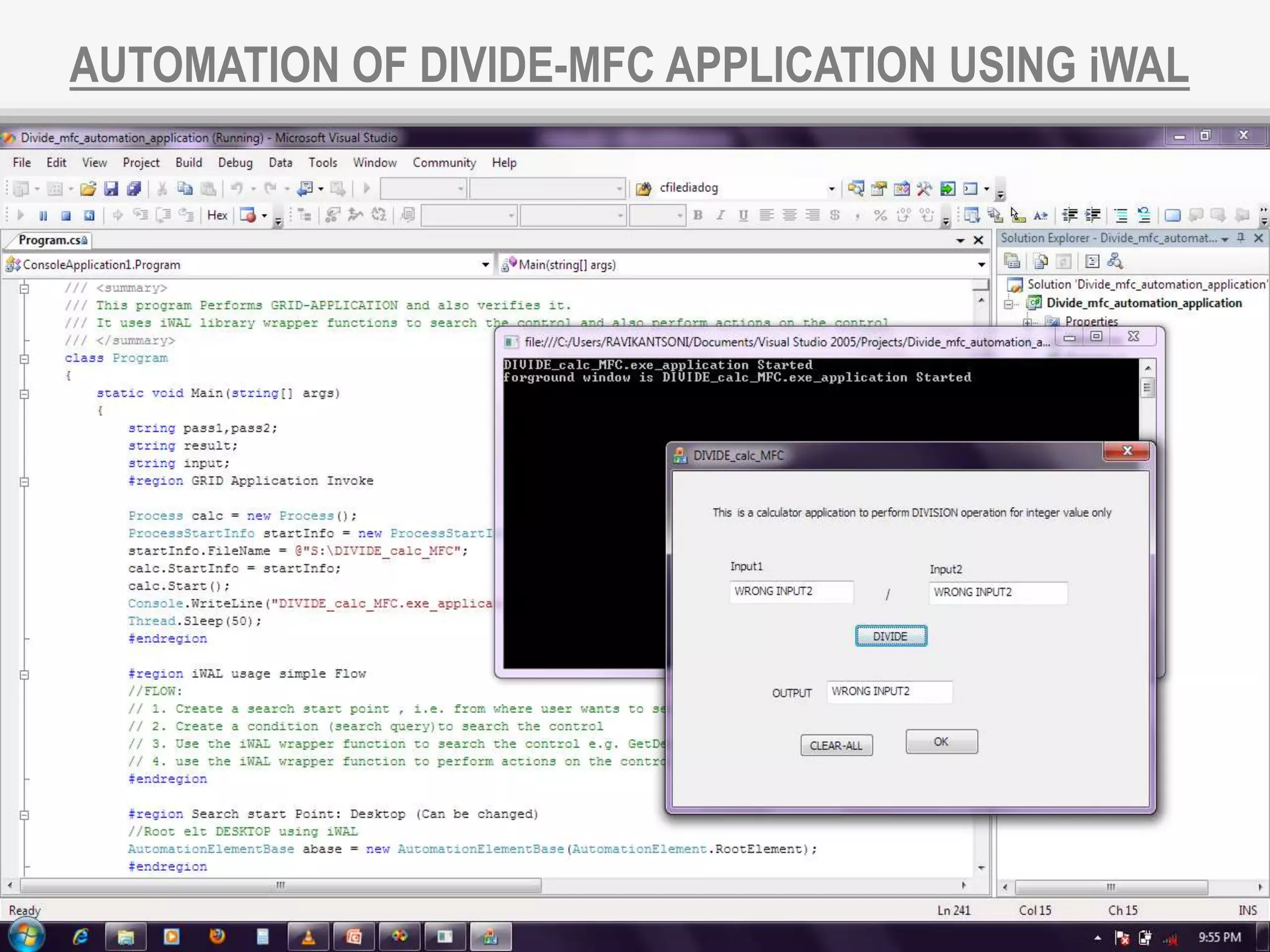 AUTOMATION OF DIVIDE-MFC APPLICATION USING iWAL

 
