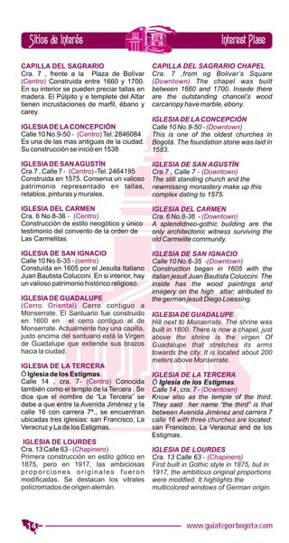 Sitios de Interés            Interest Place




14                  www.guiateporbogota.com
 