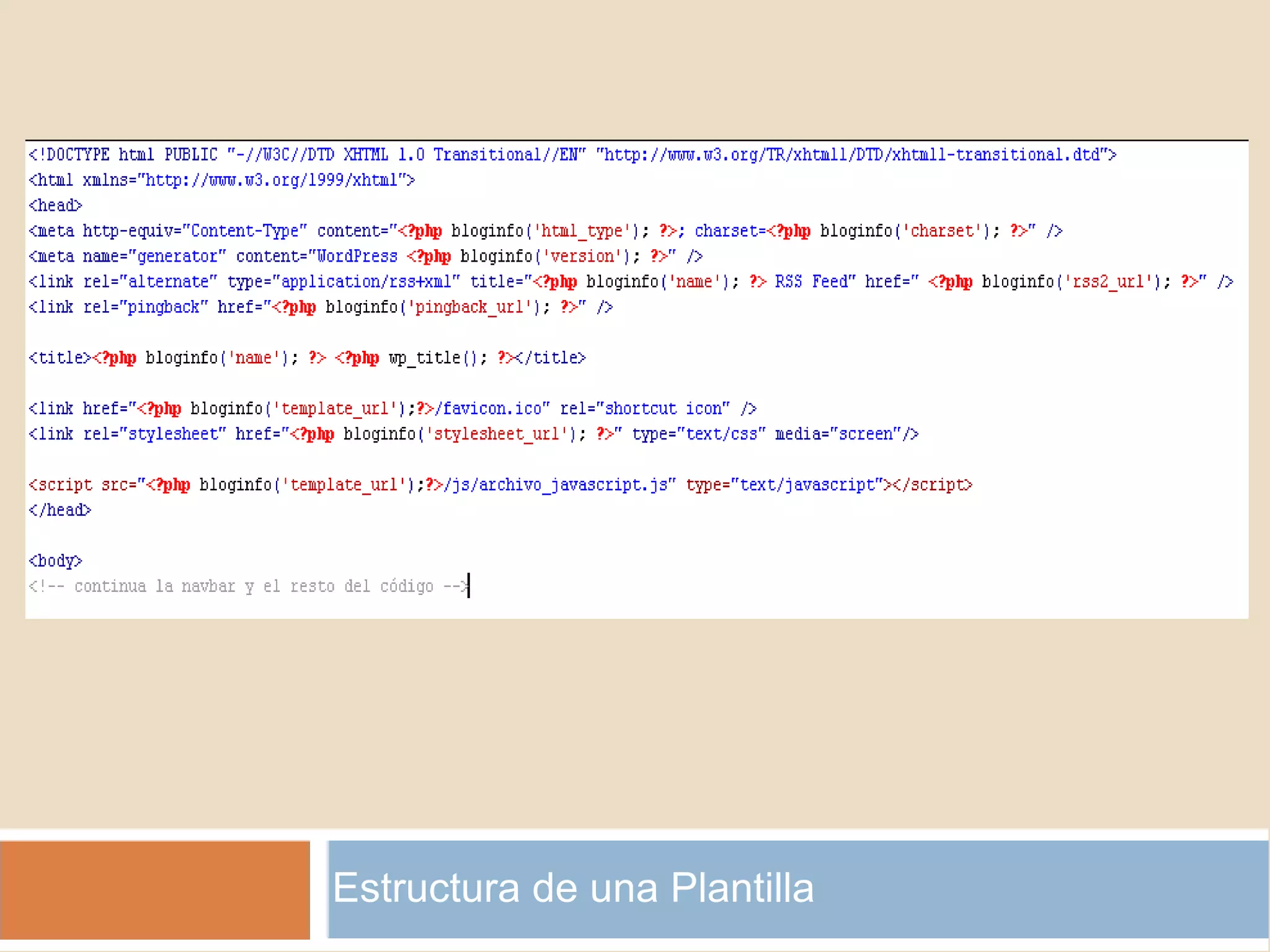 Estructura de una Plantilla 