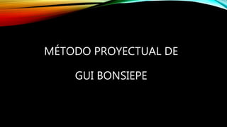 MÉTODO PROYECTUAL DE
GUI BONSIEPE
 