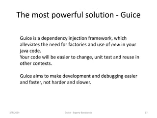 Guice - dependency injection framework | PPT