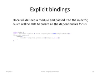 Guice - dependency injection framework | PDF