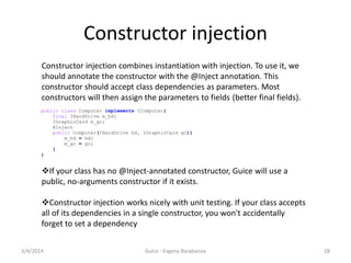 Guice - dependency injection framework | PDF