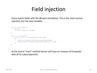 Guice - dependency injection framework | PDF