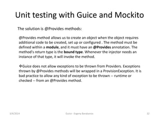 Guice - dependency injection framework | PDF