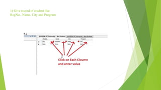 Gui creation of db and table | PPT