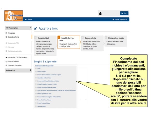 Guida 730 precompilato dichiarazione redditi online 5xmille 5x1000 Dichiarazione redditi online