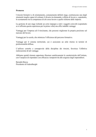 Guida agli stage nel settore turistico