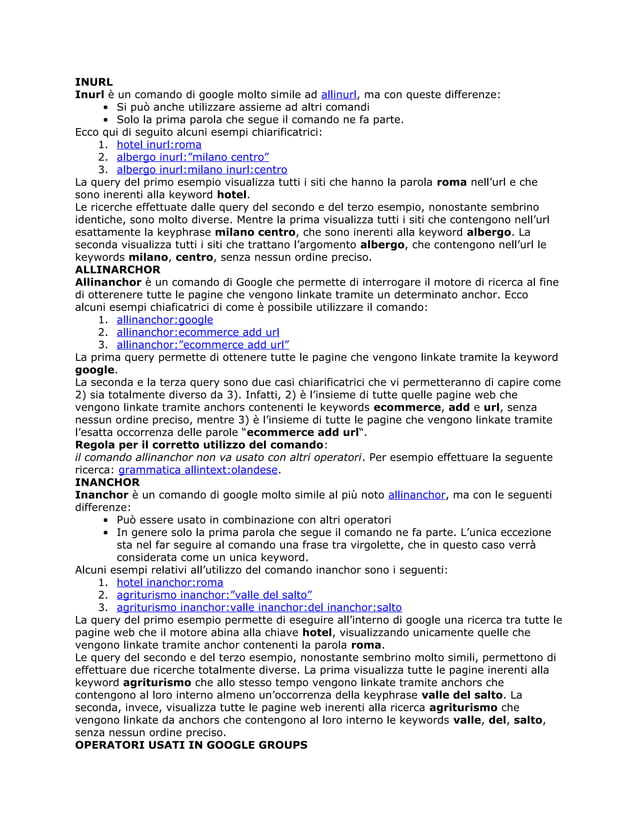 GUIDA DI GOOGLE visual data 3