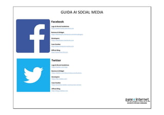 GUIDA AI SOCIAL MEDIA 
 