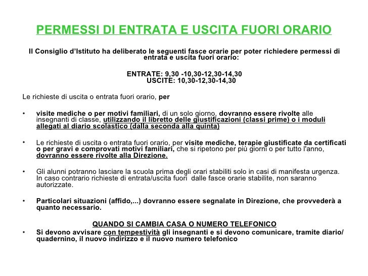 Permesso Per Uscire Prima Da Scuola