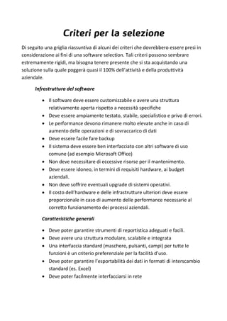 Guida alla software selection | PDF