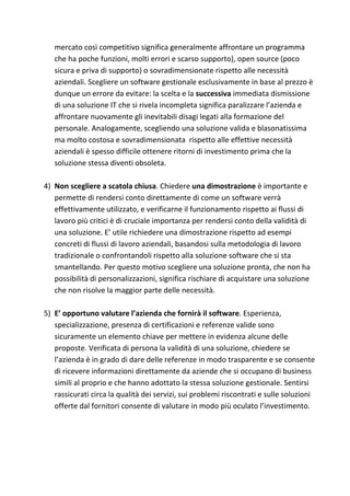 Guida alla software selection | PDF