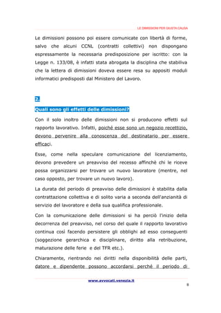 Lettera di dimissioni lavoratore dipendente
