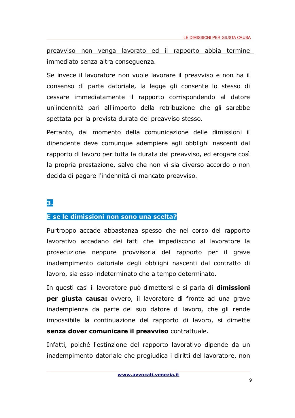 Guida Breve alle dimissioni per giusta causa