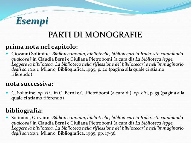 La citazione dei documenti nella tesi di laurea in