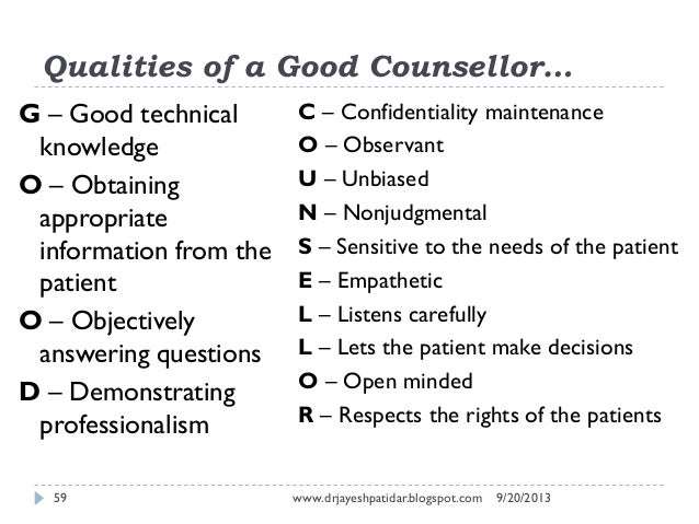 Skills and qualities of a counsellor image