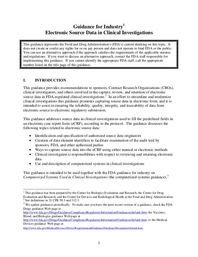 Guidance for Industry Electronic Source Data in Clinical Investigatio…