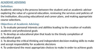 Advising Definition GUIDANCE and counselling fo4 nurses in nursing education | PPTX