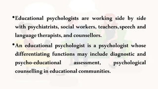 'Guidance and counselling- role of Psychologist in Guidance and ...