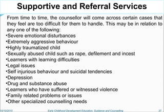 Guidance and Counselling Early Childhood Development Education | PPT