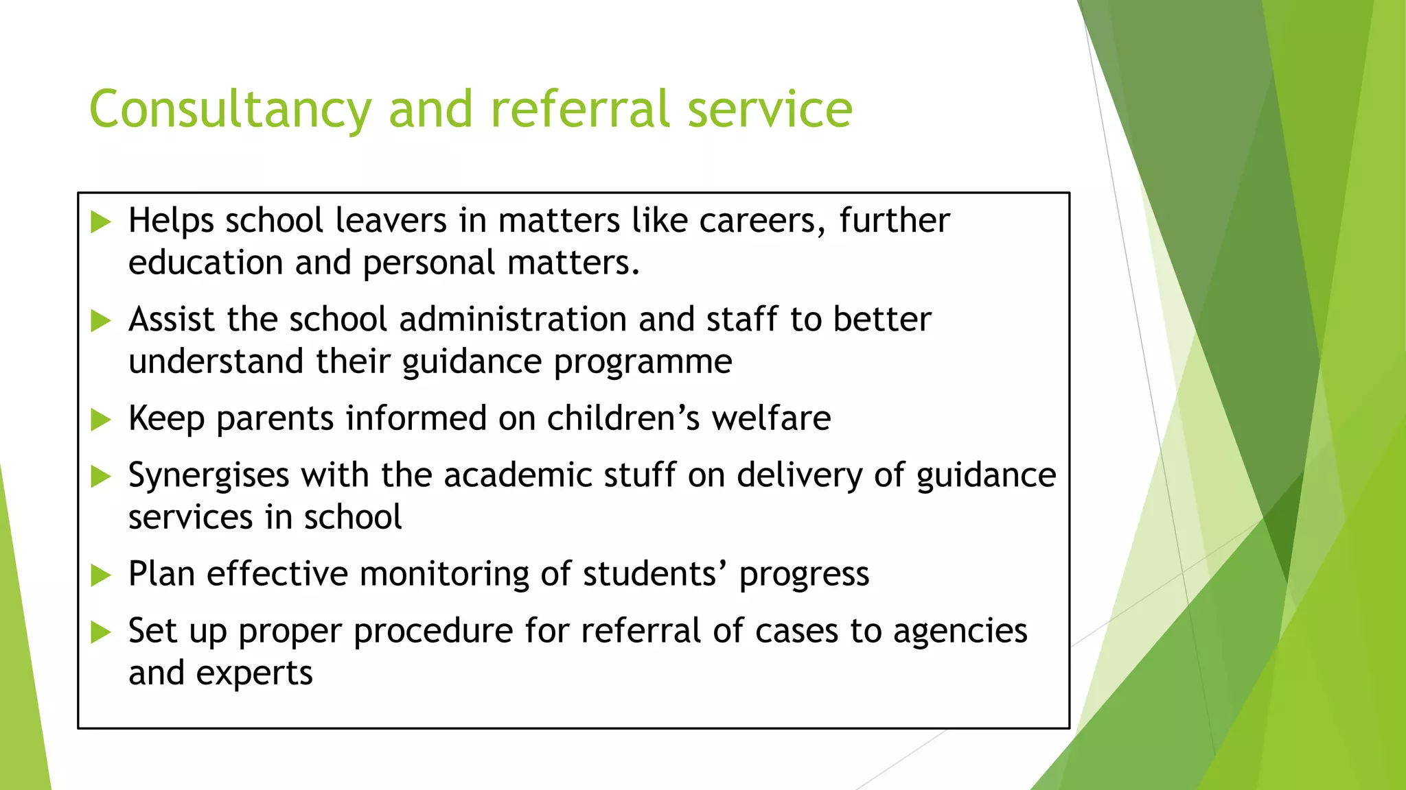Guidance and counselling services PPTX