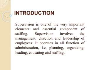 Introduction Supervision Guidance and supervision | PPTX