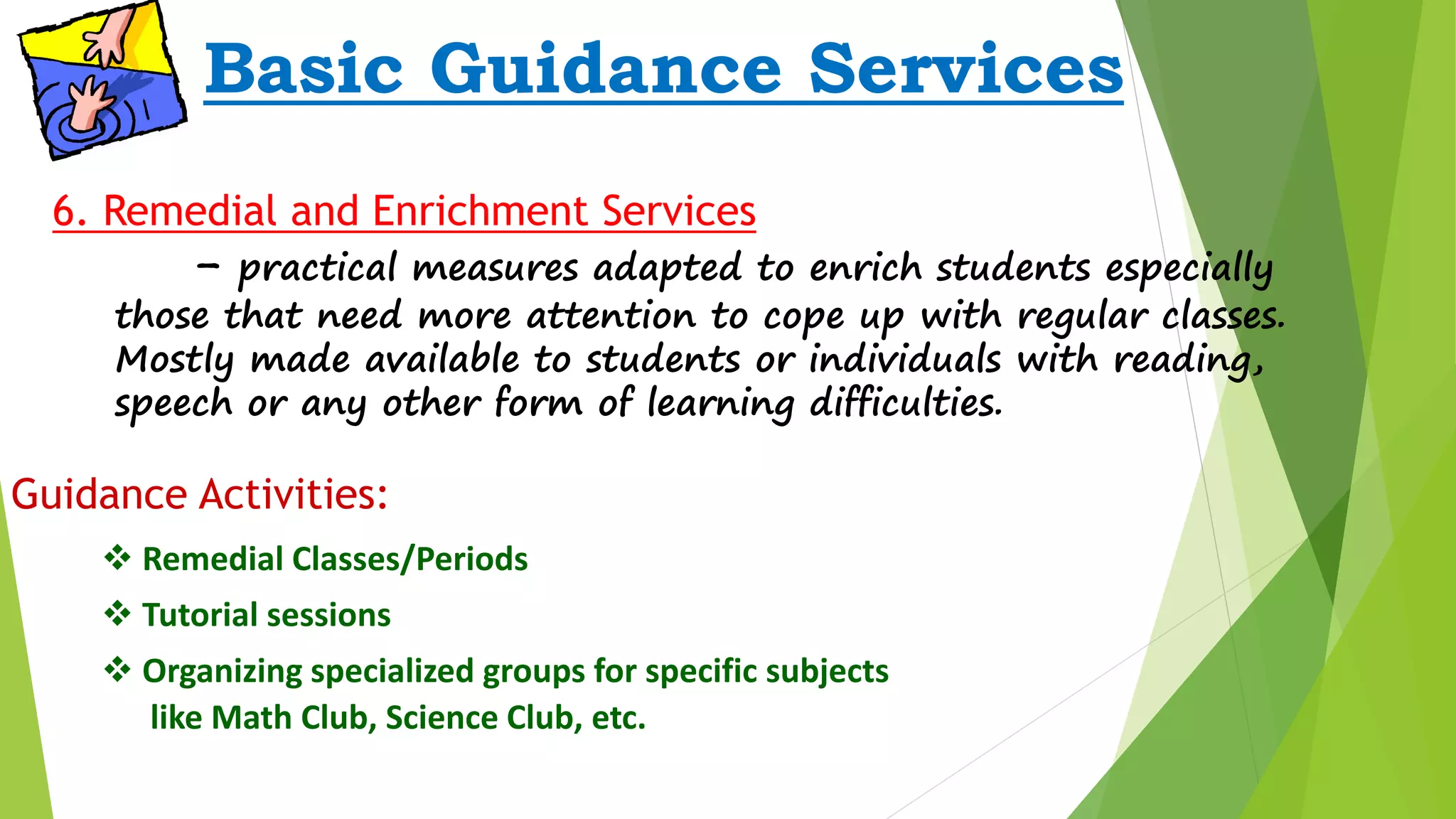 Guidance & counseling Guidance Services PPTX