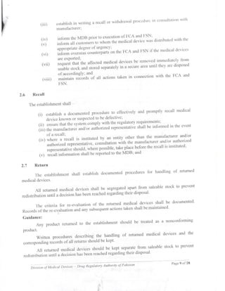 Guidance document on GDPMD and Site Master File from DRAP