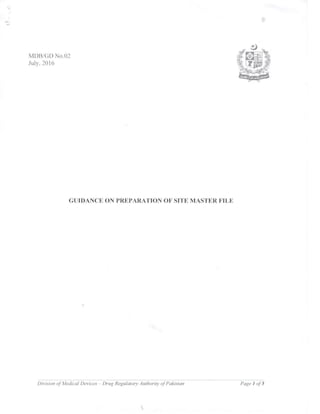 Guidance document on GDPMD and Site Master File from DRAP