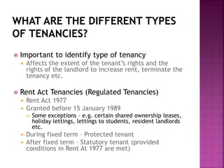 Tenancy Type Examples Guidance for residential landlords and tenants | PPTX