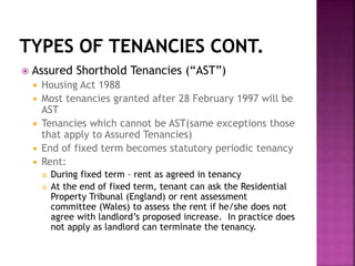Guidance for residential landlords and tenants | PPT
