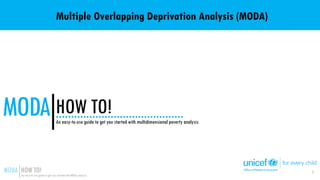 Multiple Overlapping Deprivation Analysis (MODA)
HOW TO!An easy-to-use guide to get you started with multidimensional poverty analysis
MODA
1
 