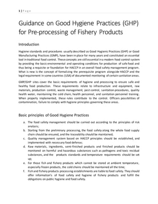 Guidance on good hygiene practices | DOCX