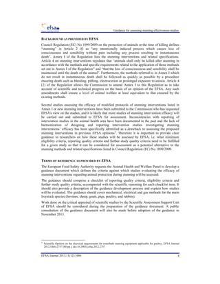 EFSA Guidance on assessment new stunning & slaughter methods | PDF