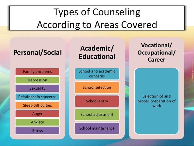 guidance services types of counselors