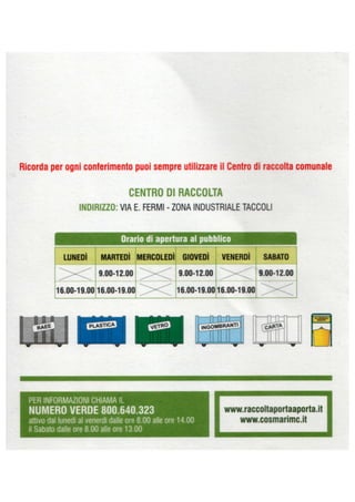 Reccolta Raccolta differenziata Porta a Porta - Guida breve e novità | PDF