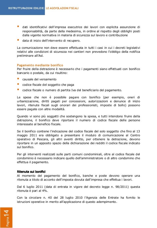 Agevolazioni fiscali per le ristrutturazioni edilizie 2013 la guida Comunicazione inizio lavori ristrutturazione