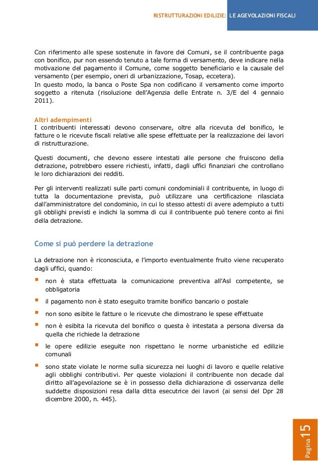 Agevolazioni fiscali per le ristrutturazioni edilizie 2013 la guida Bonifico lavori di ristrutturazione