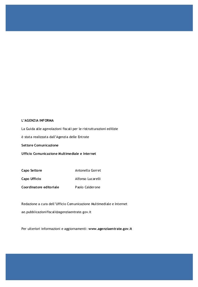 Agevolazioni fiscali per le ristrutturazioni edilizie 2013 la guida Agenzia informa ristrutturazioni edilizie