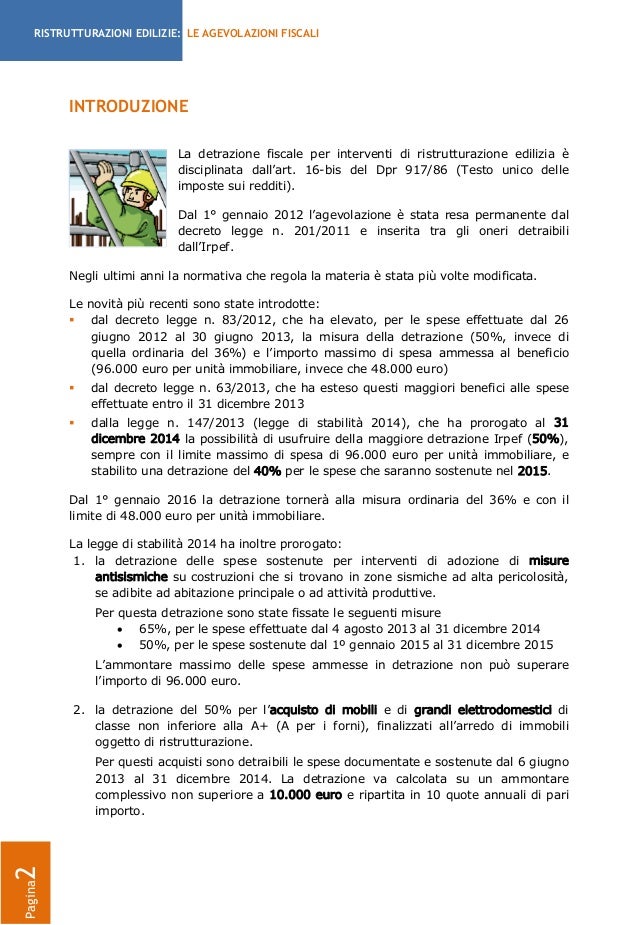 Guida agevolazioni fiscali per ristrutturazioni edilizie