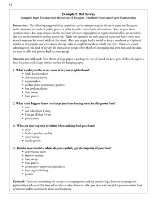 18


                                      Example 2: Dot Survey
           Adapted from Ecumenical Ministries of Oregon, ...