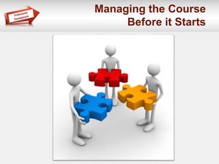 Managing the Course
Before it Starts
 