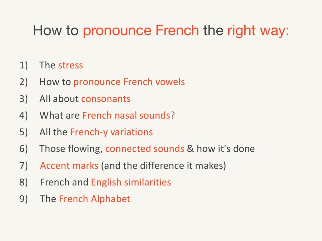 presentation in french pronunciation