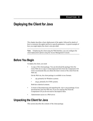 Guide citrix presentation server™ - client for java administrator’s | PDF