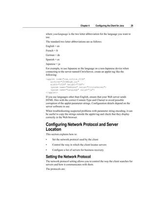 Guide citrix presentation server™ - client for java administrator’s | PDF