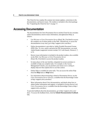 Guide citrix presentation server™ - client for java administrator’s | PDF